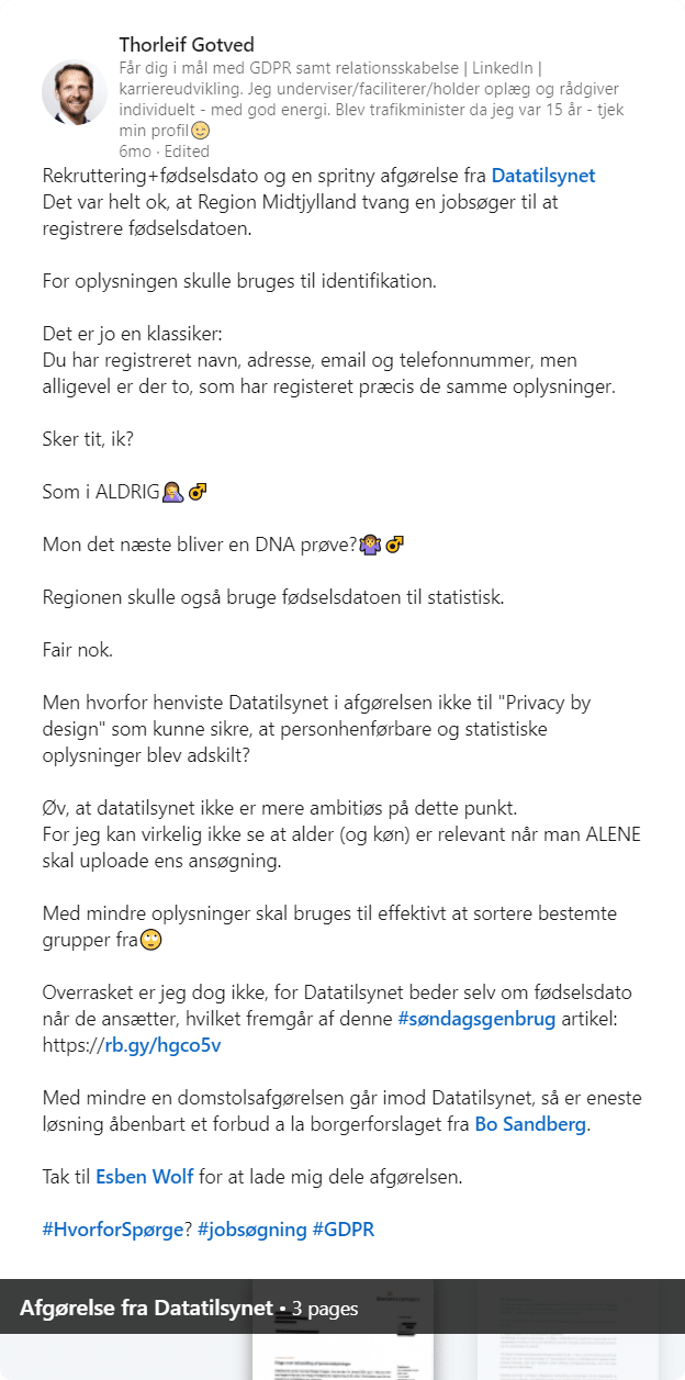 Thorleif Gotved etablerer autoritet i et lidt kedeligt, men vigtigt, emne på LinkedIn