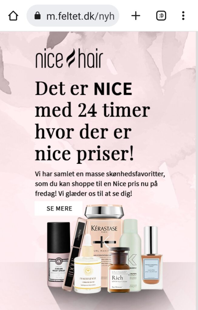 Annoncetekst, eksempel - skønhedsfavoritter