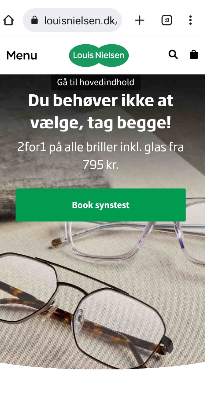 Eksempel på landingsside - briller